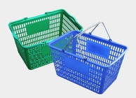 Ανακυκλώστε το πλαστικό χέρι - κρατημένα καλάθια αγορών, ανθεκτικό καλάθι αγορών αποθήκευσης παντοπωλείων μπλε