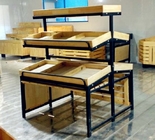 3 σειρών πτυσσόμενο ράφι επίδειξης μετάλλων ξύλινο για το λιανικό κατάστημα ISO9001