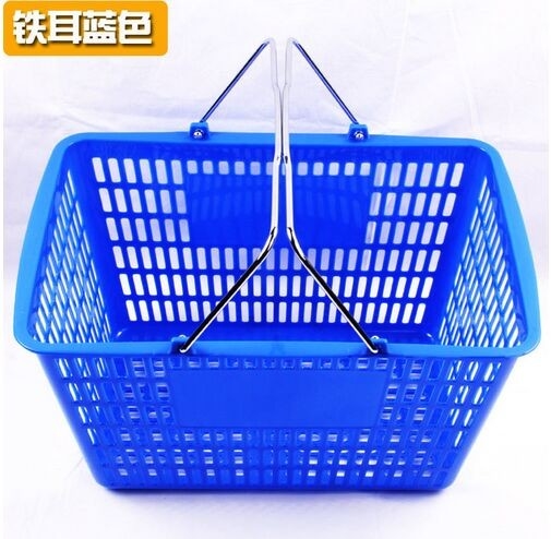 Blue / Red Shopping Baskets , Stacking Carry Style Retail Shopping Baskets